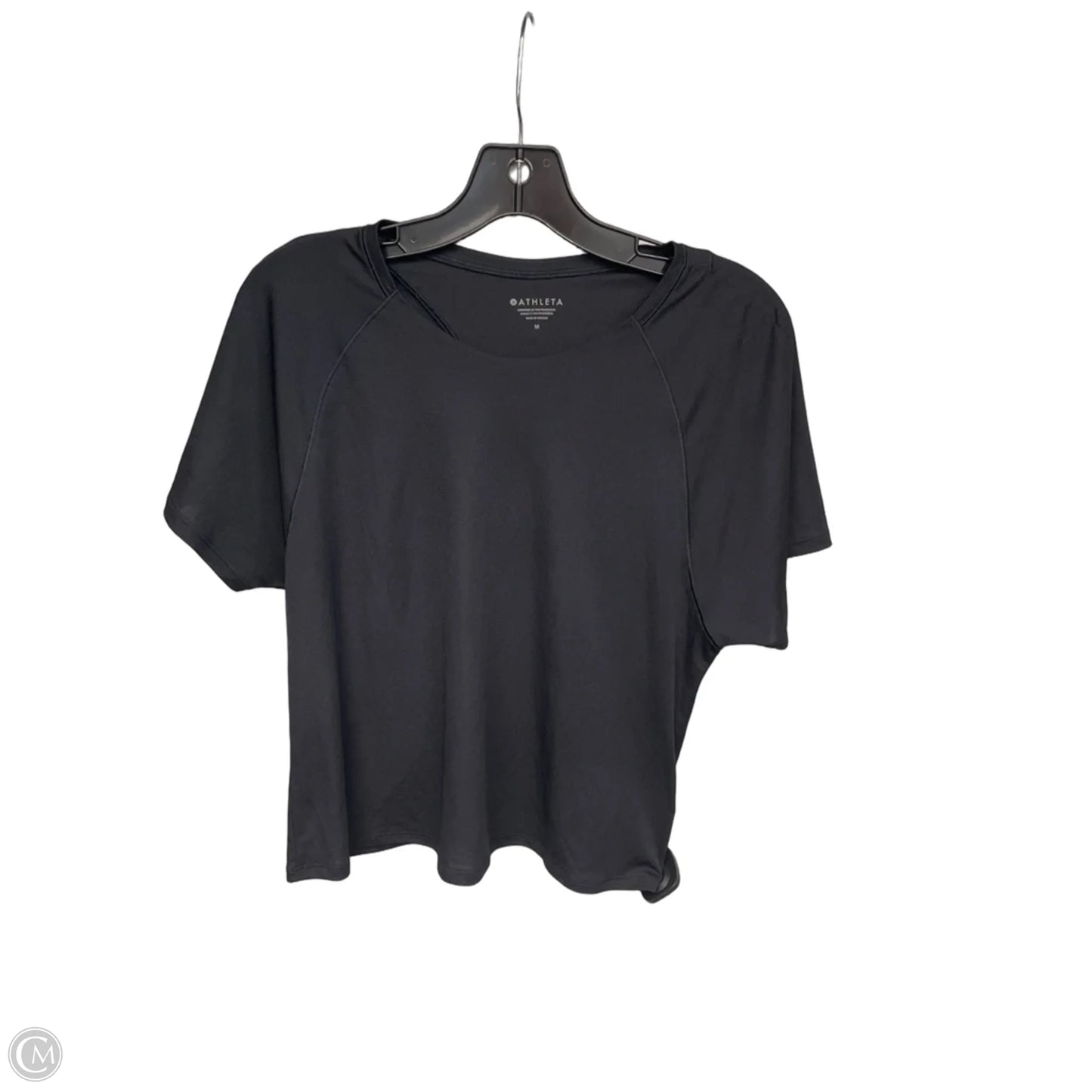 Athletic Top Short Sleeve By Athleta In Black, Size: M