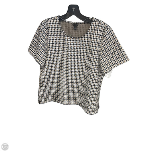 Top Short Sleeve By Ann Taylor In Black & Brown, Size: L