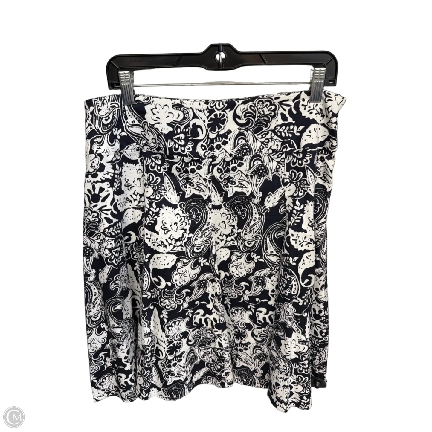 Skirt Midi By Chaps In Black & White, Size: 10