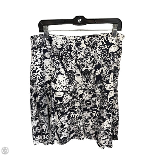 Skirt Midi By Chaps In Black & White, Size: 10