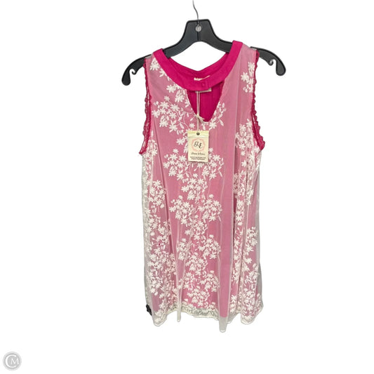 Dress Casual Short By Clothes Mentor In Pink & White, Size: M