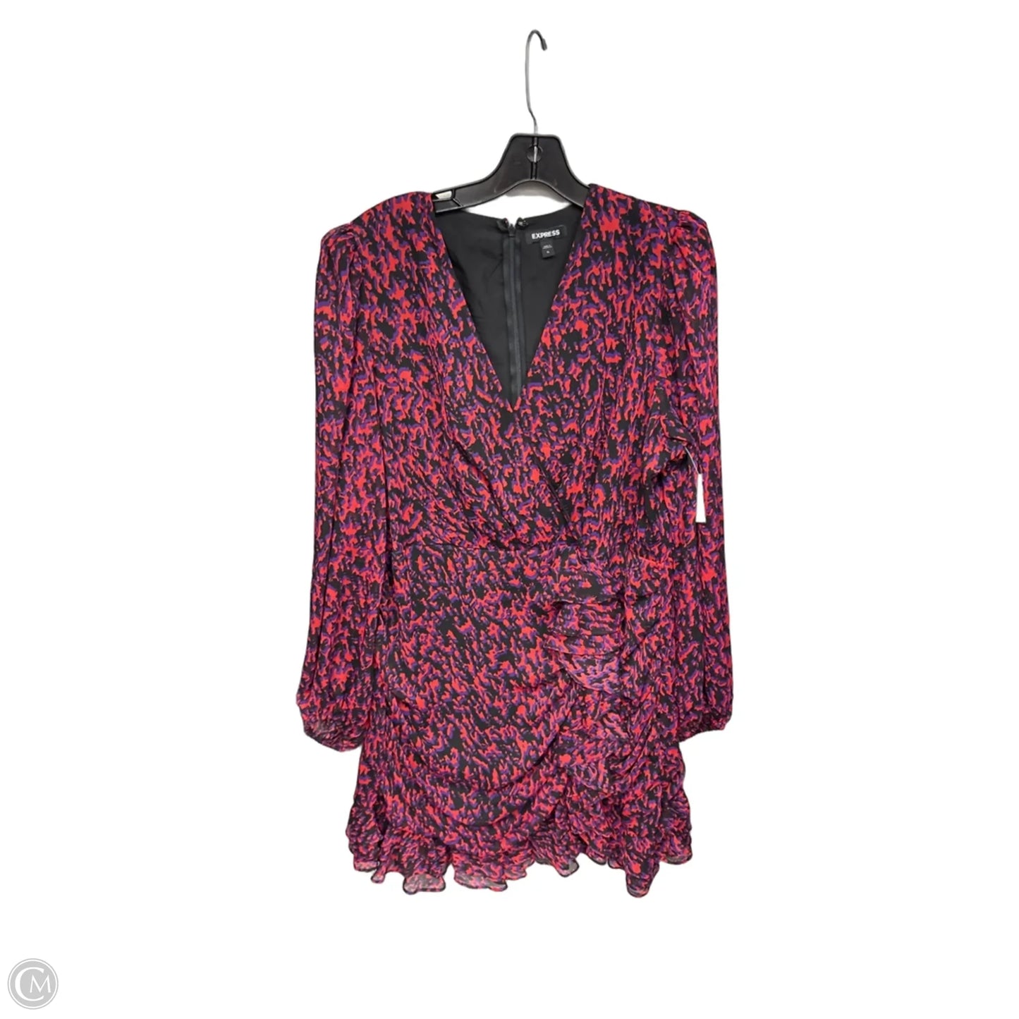 Dress Casual Short By Express In Purple & Red, Size: Xl