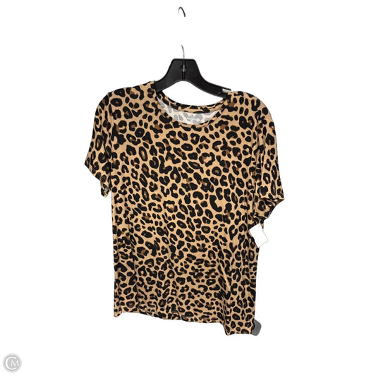 Top Short Sleeve By Nine West In Animal Print, Size: L