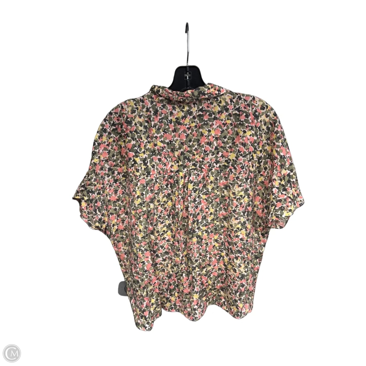 Top Short Sleeve By Nine West In Floral Print, Size: L