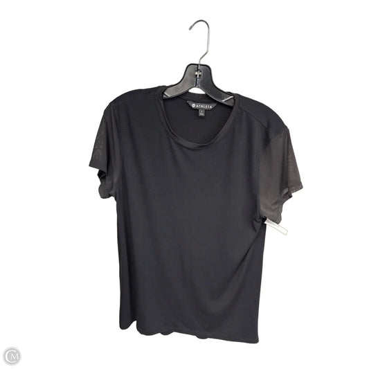 Athletic Top Short Sleeve By Athleta In Black, Size: L