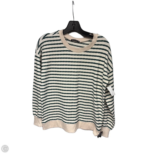 Top Long Sleeve By Staccato In Green & White, Size: M