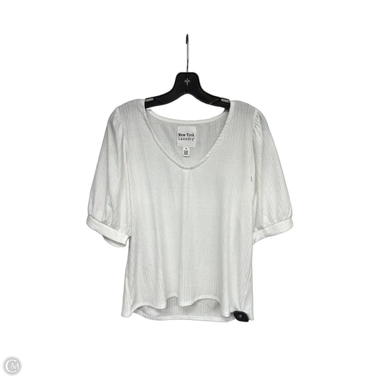 Top Short Sleeve By New York Laundry In White, Size: M