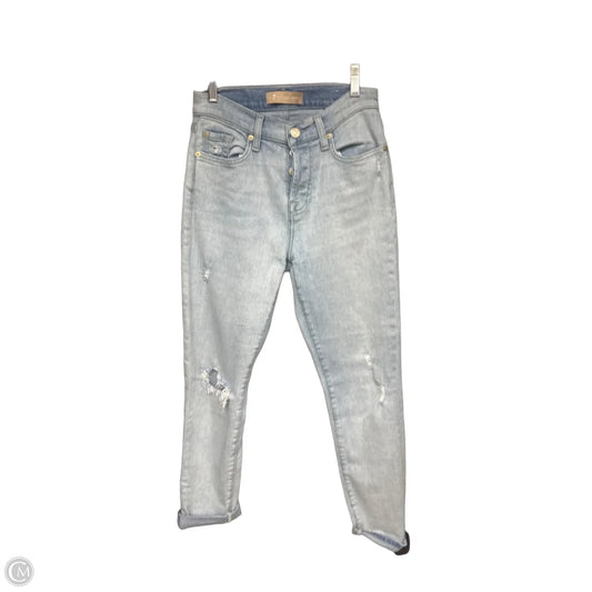 Jeans Straight By 7 For All Mankind In Blue Denim, Size: 0