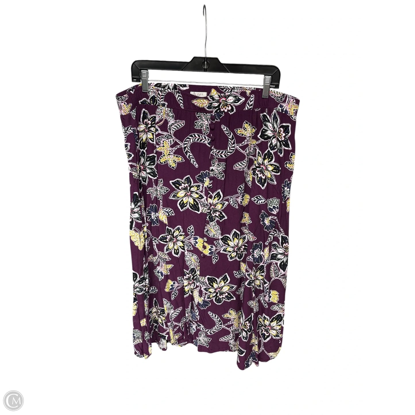 Skirt Midi By Loft In Purple, Size: Xl