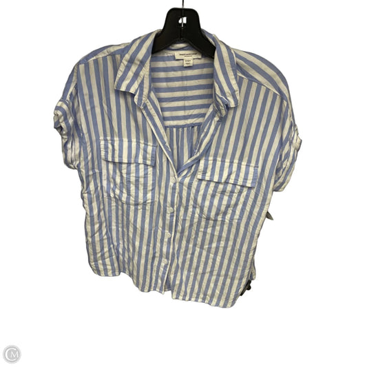 Top Short Sleeve By Beachlunchlounge In Blue & White, Size: S