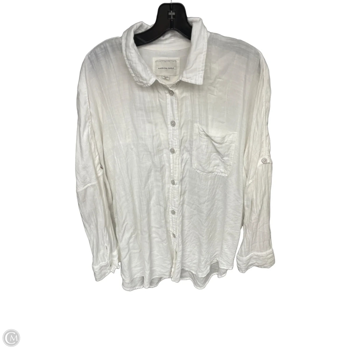 Top Long Sleeve By American Eagle In White, Size: S