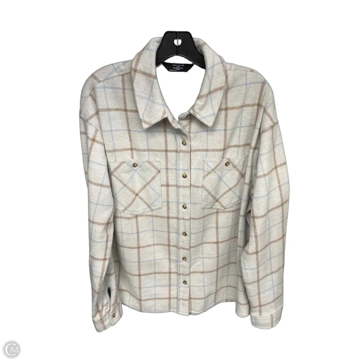 Jacket Shirt By Members Mark In Beige, Size: L