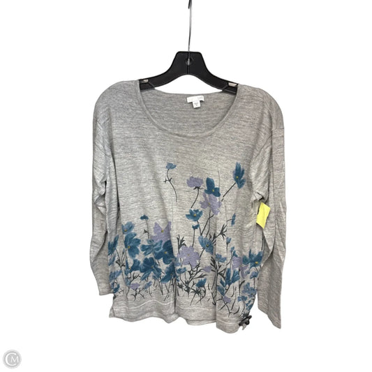 Top Long Sleeve By J. Jill In Grey, Size: M