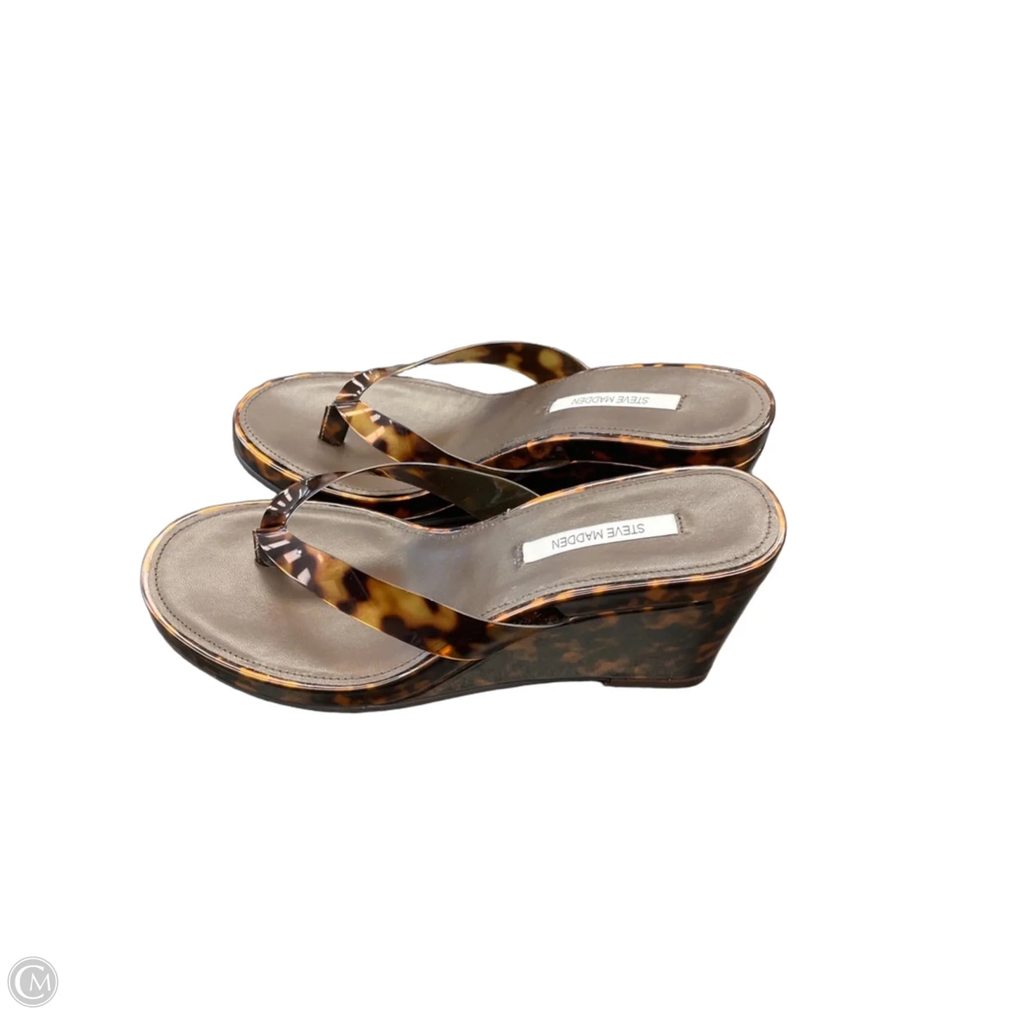 Sandals Heels Platform By Steve Madden In Tortoise Shell Print, Size: 9