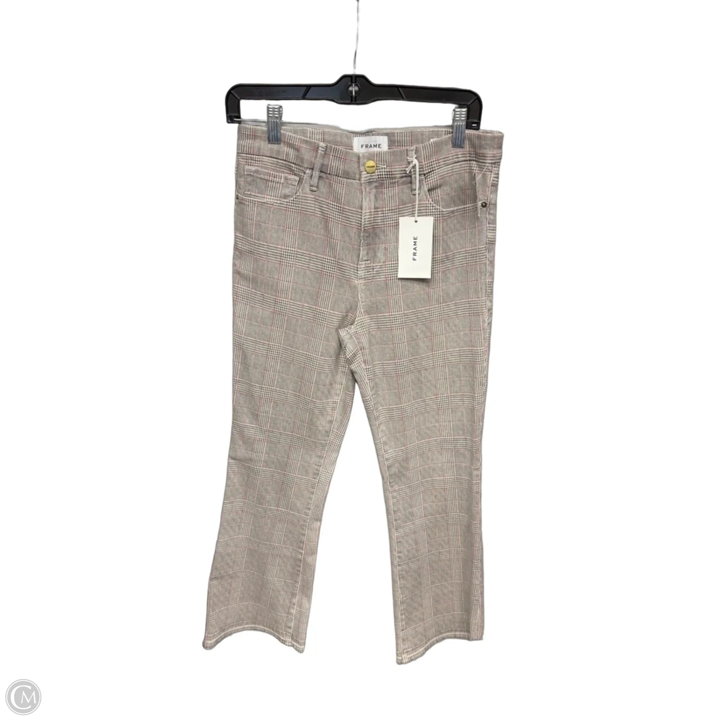 Pants Cropped By Frame In Black & Cream, Size: 8