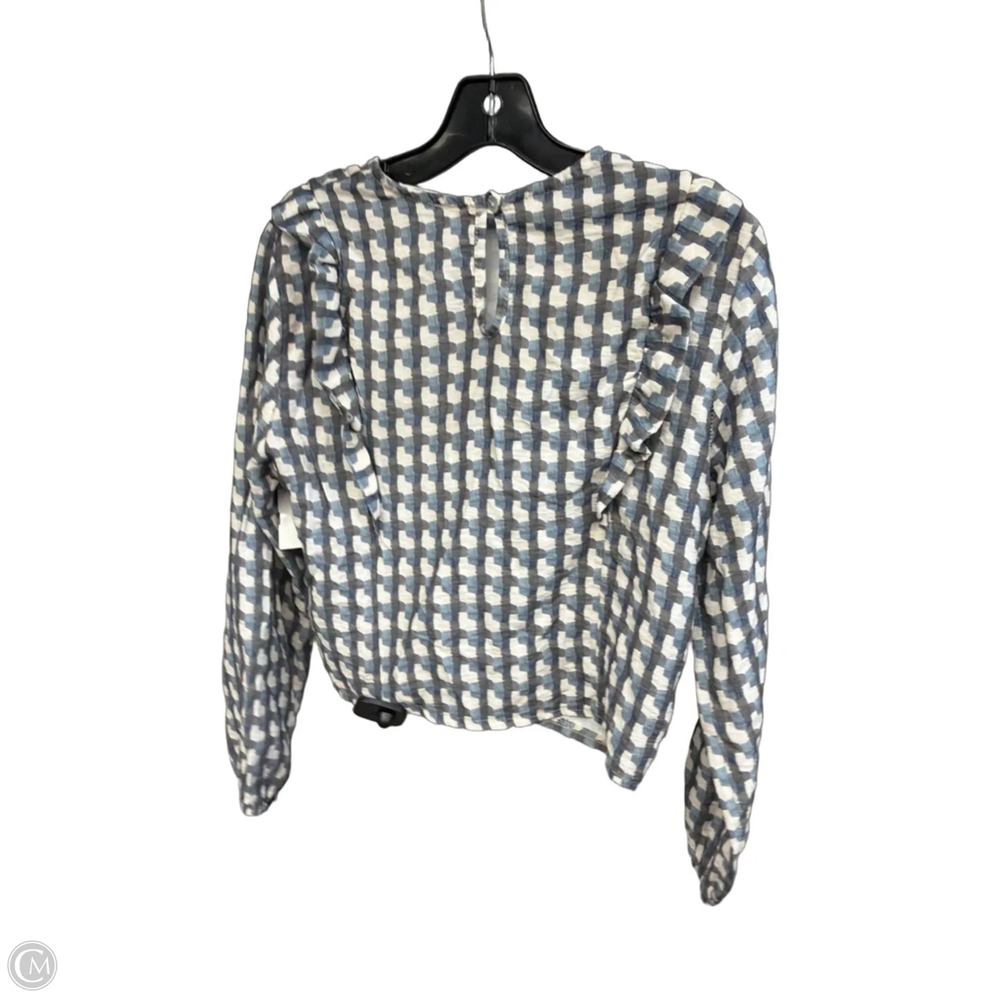 Top Long Sleeve By Clothes Mentor In Blue & White, Size: S