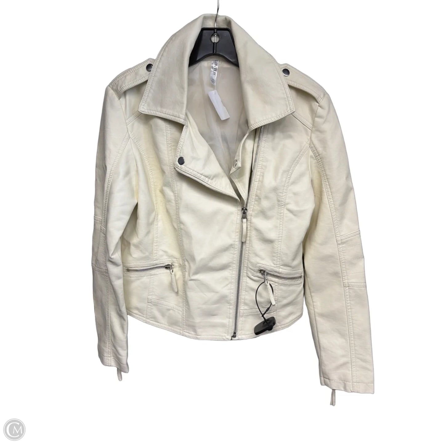 Jacket Moto By Cmc In Cream, Size: S