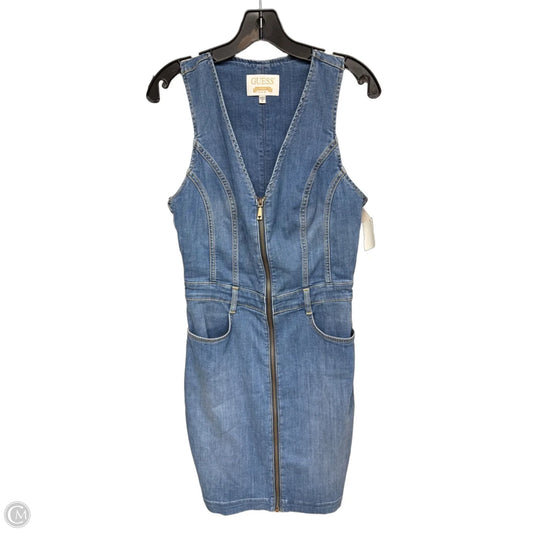 Dress Casual Midi By Guess In Blue Denim, Size: M