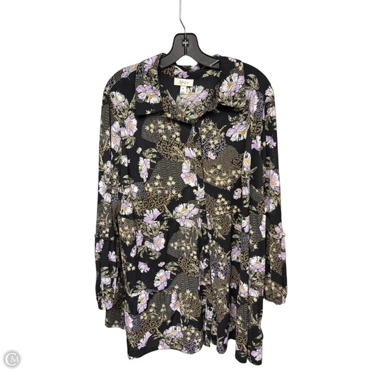 Top Long Sleeve By Style And Company In Black, Size: 2x