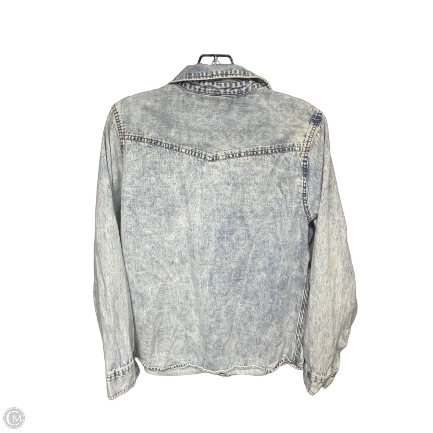 Blouse Long Sleeve By Wild Fable In Blue Denim, Size: M