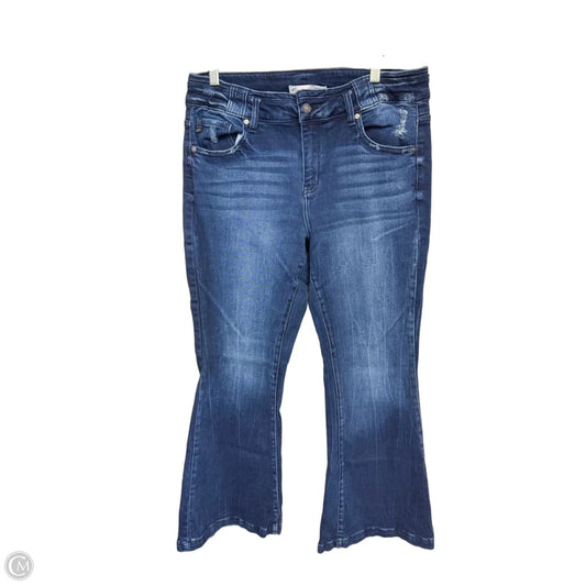 Jeans Flared By Maurices In Blue Denim, Size: 14