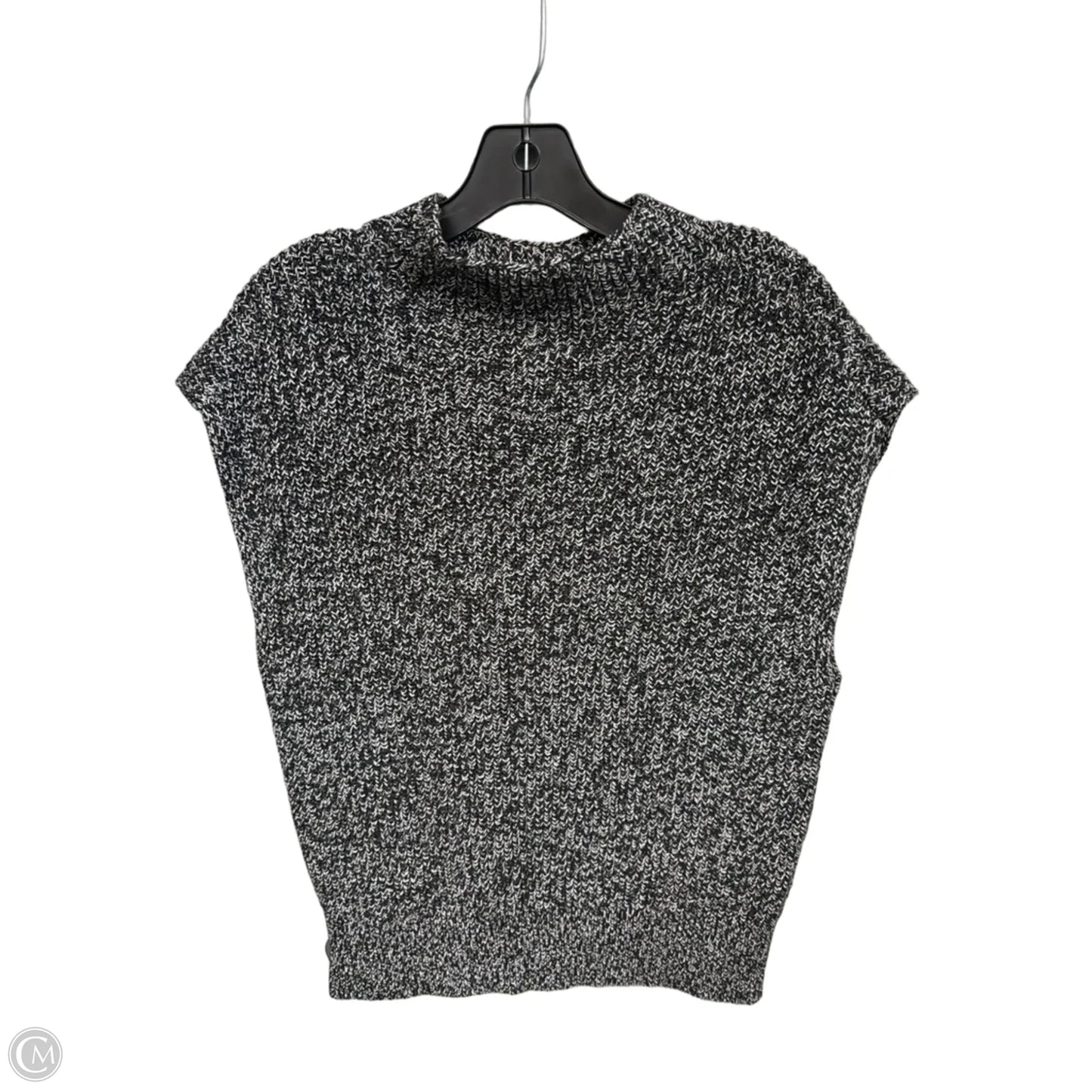 Sweater Short Sleeve By Loft In Black & White, Size: L