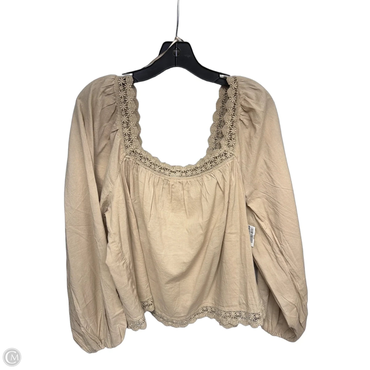Blouse Long Sleeve By Old Navy In Tan, Size: L