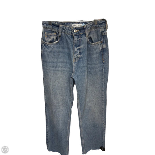 Jeans Straight By Zara In Blue Denim, Size: 4