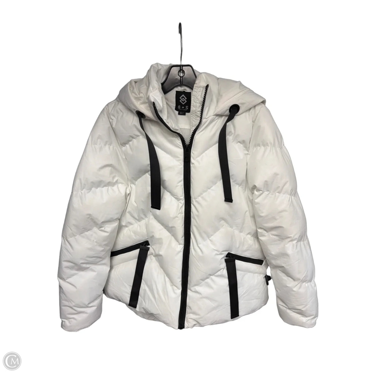 Coat Puffer & Quilted By Cmc In White, Size: L
