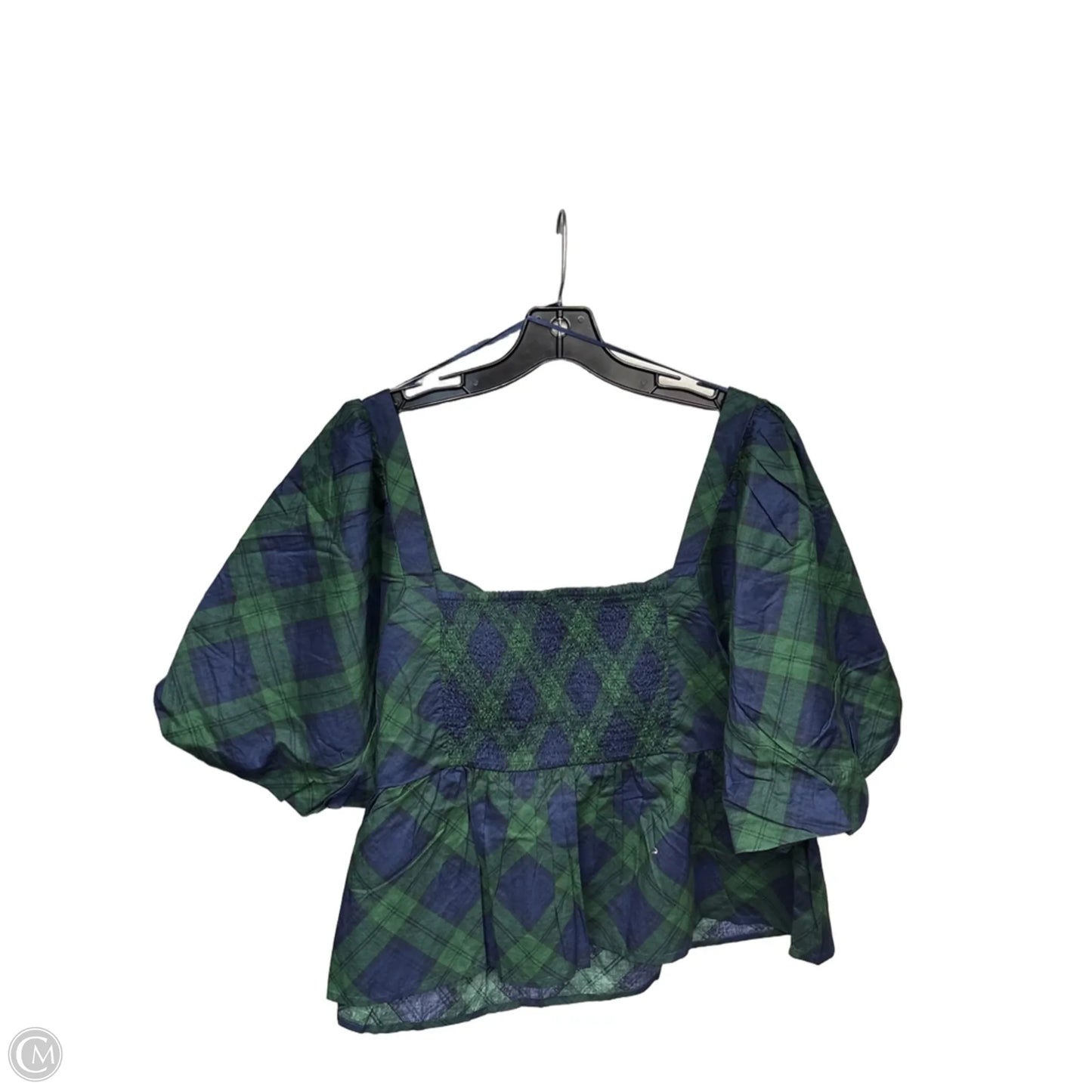 Top Short Sleeve By Old Navy In Plaid Pattern, Size: 2x