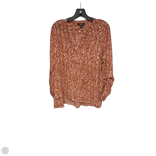 Blouse Long Sleeve By Simply Vera In Brown & Pink, Size: Xxl