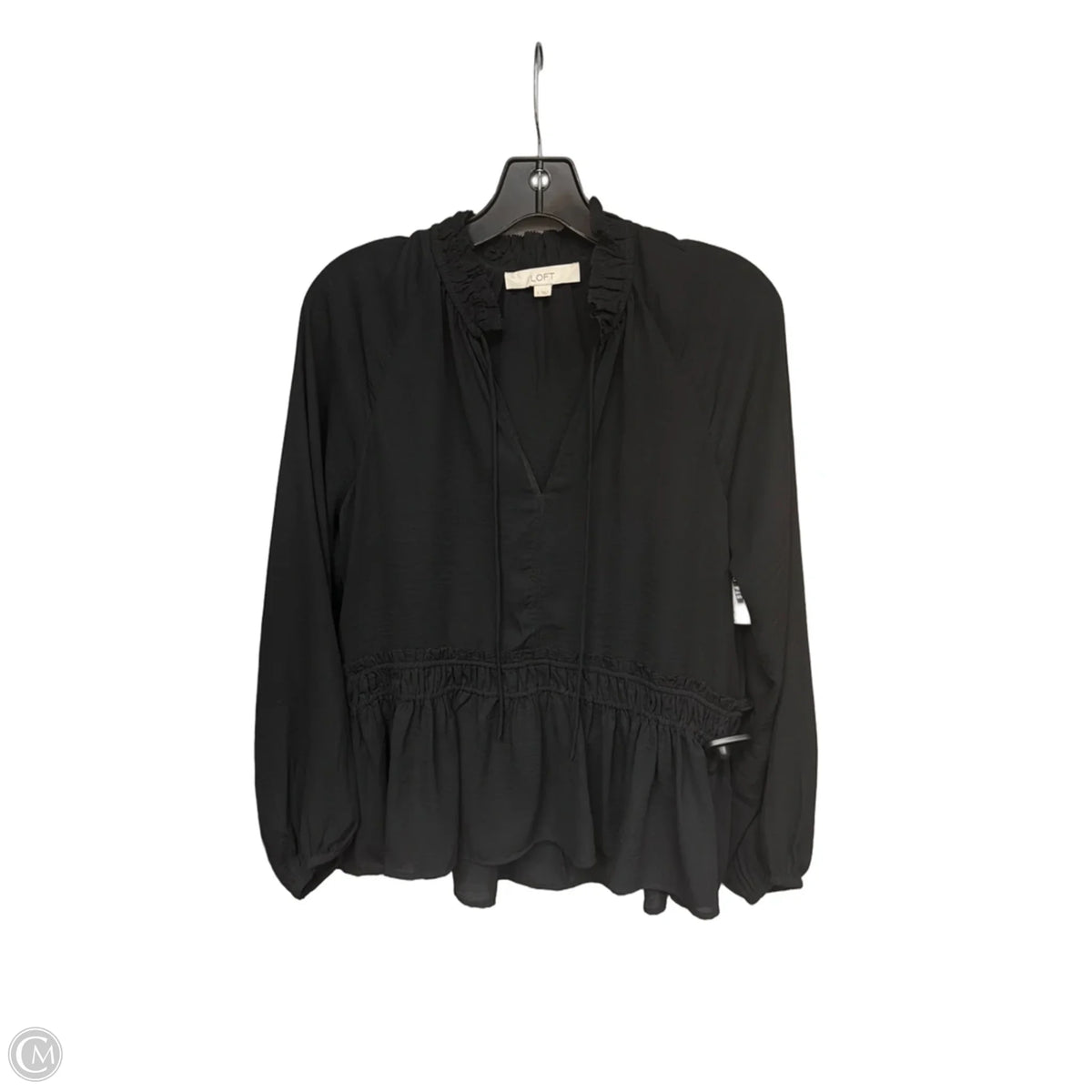 Blouse Long Sleeve By Loft In Black, Size: S