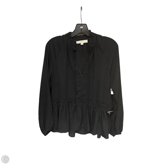 Blouse Long Sleeve By Loft In Black, Size: S