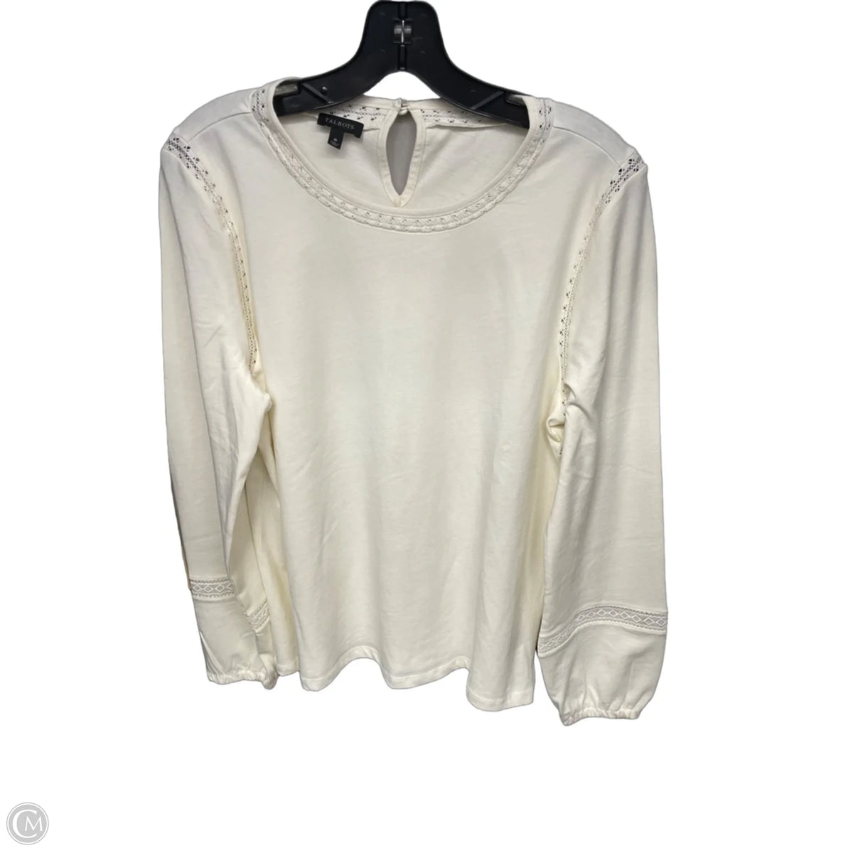 Top Long Sleeve By Talbots In Cream, Size: M
