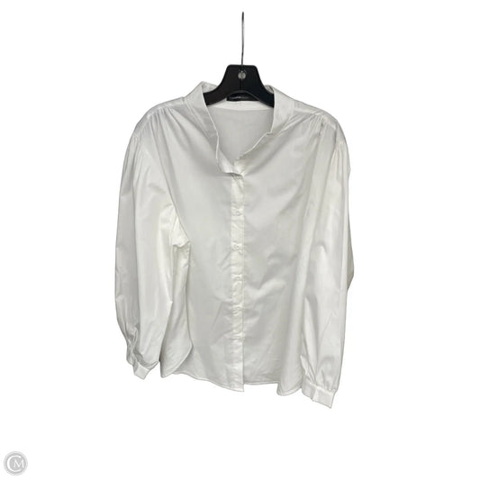 Blouse 3/4 Sleeve By Cmc In White, Size: 4x
