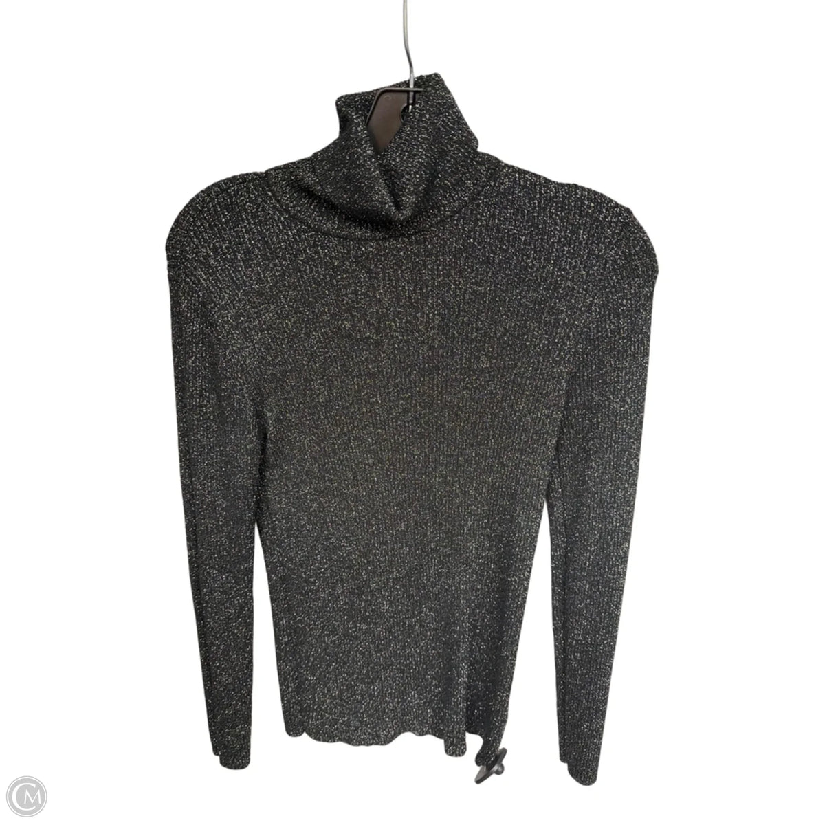 Top Long Sleeve By Express In Black & Silver, Size: M