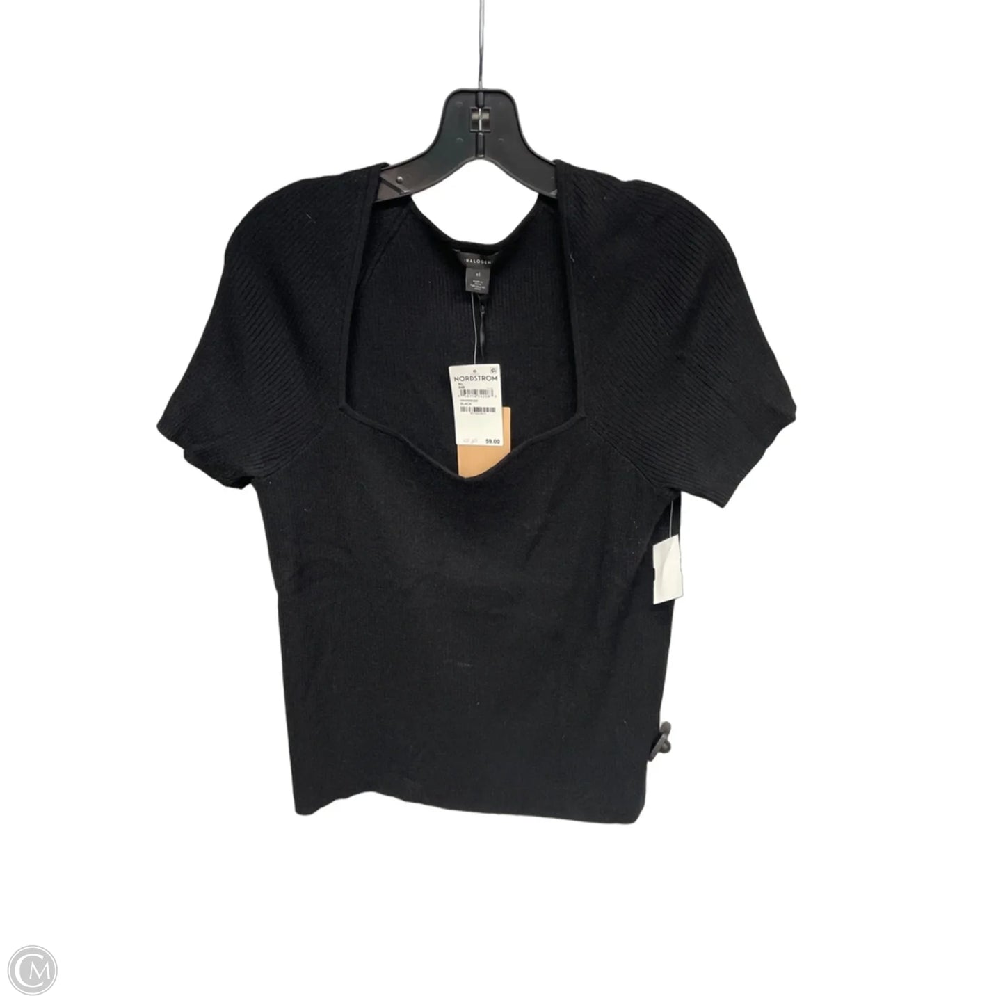 Top Short Sleeve By Halogen In Black, Size: Xl