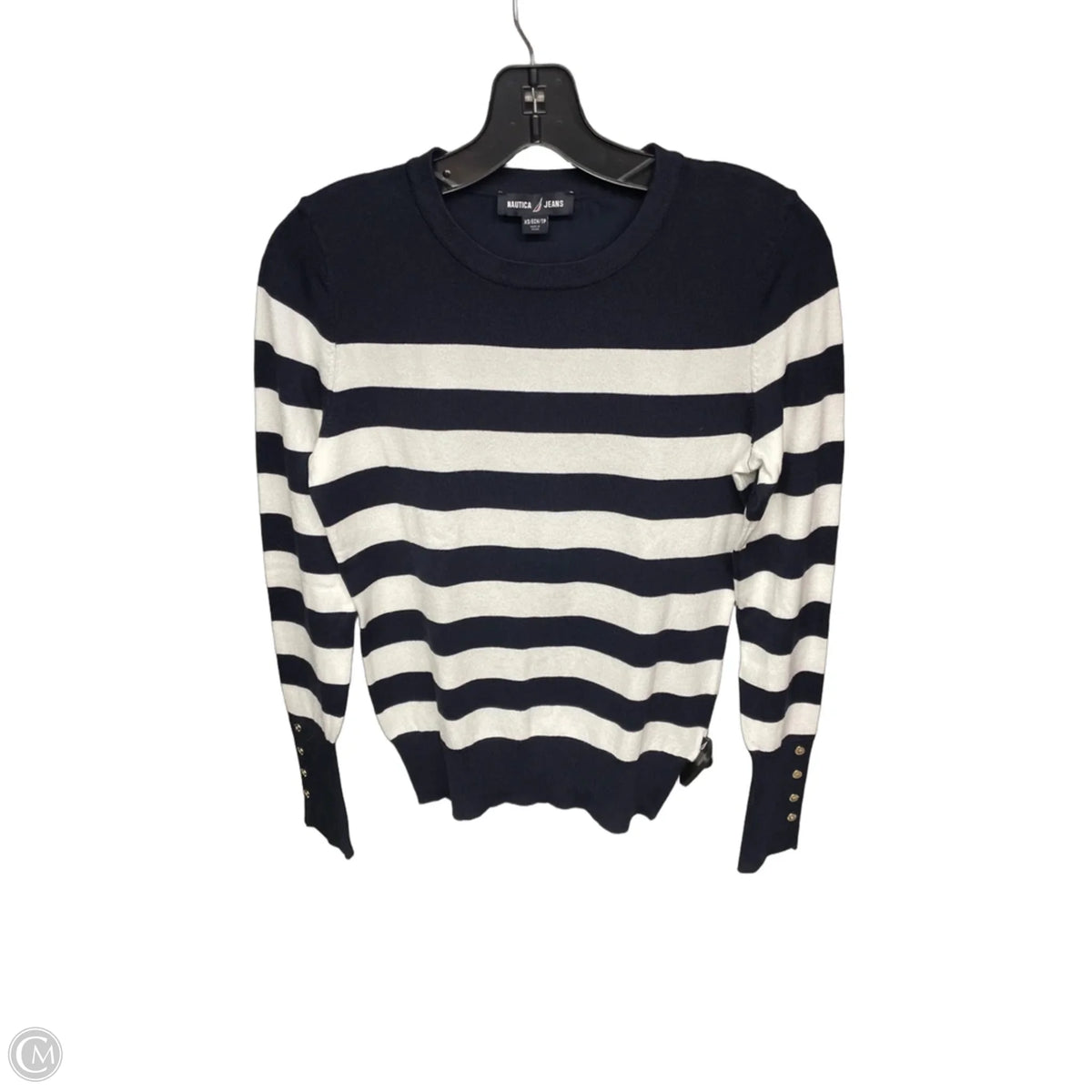 Top Long Sleeve By Nautica In Striped Pattern, Size: Xs