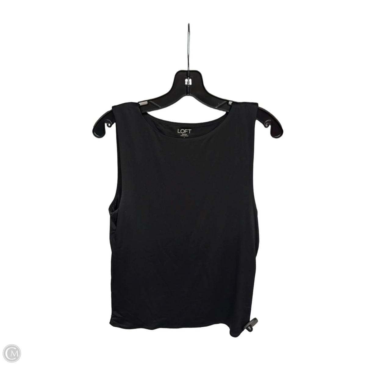 Top Sleeveless By Loft In Black, Size: L