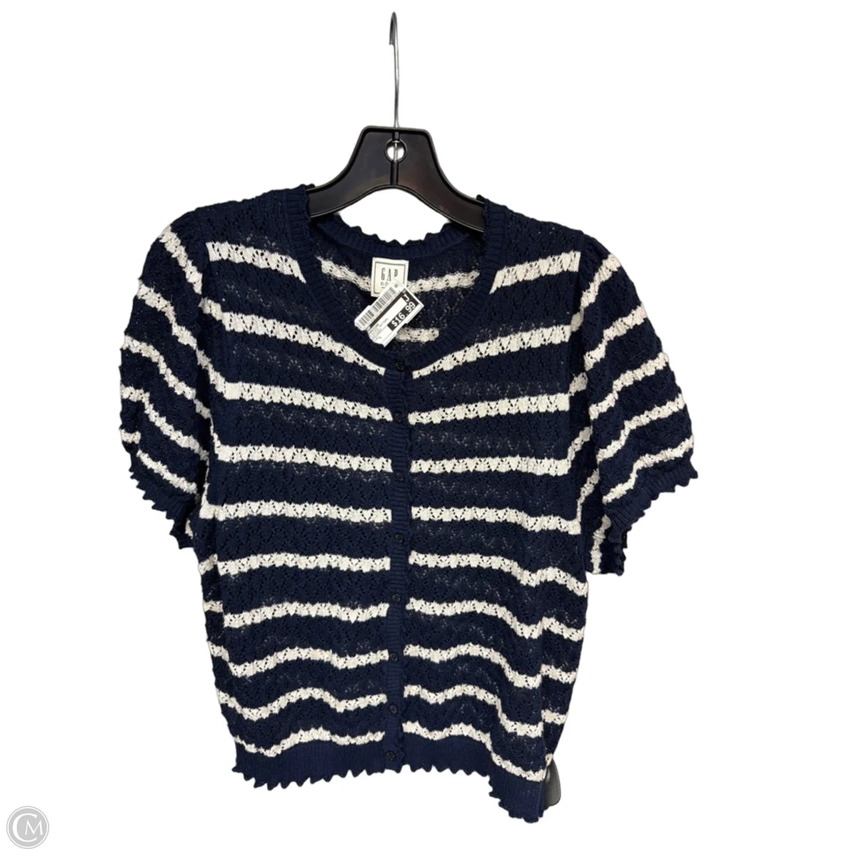 Cardigan By Gap In Striped Pattern, Size: L
