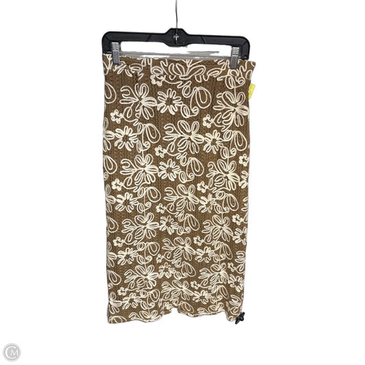 Skirt Midi By Voy In Tan & White, Size: S