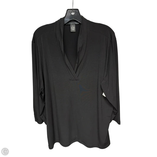 Top Long Sleeve By Grace In Black, Size: 3x