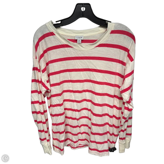 Top Long Sleeve By J. Crew In Pink & White, Size: M