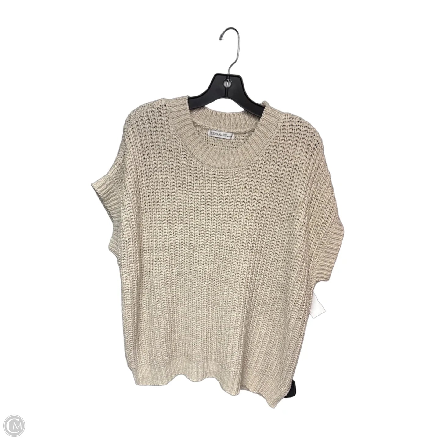 Sweater Short Sleeve By Zenana In Tan, Size: S