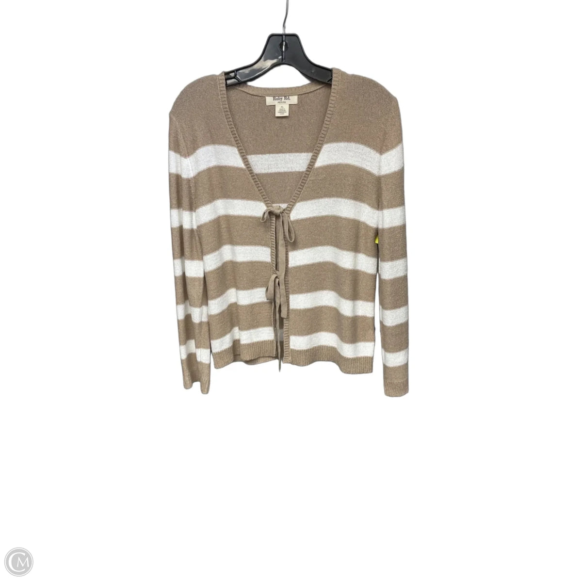 Cardigan By Ruby Rd In Tan & White, Size: Lp