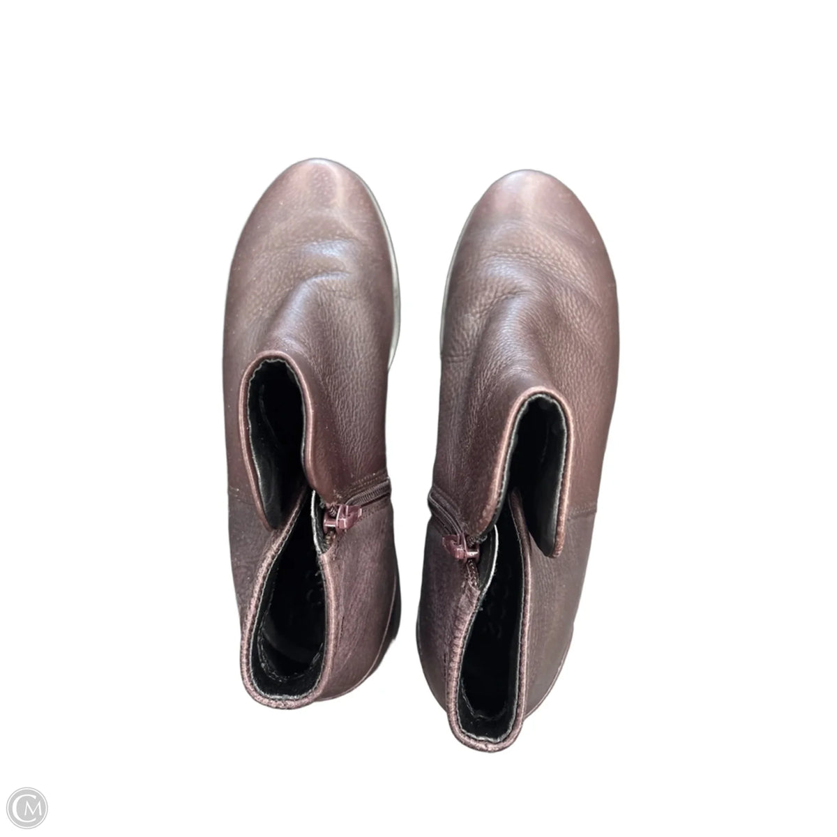 Boots Ankle Heels By Ecco In Brown, Size: 9