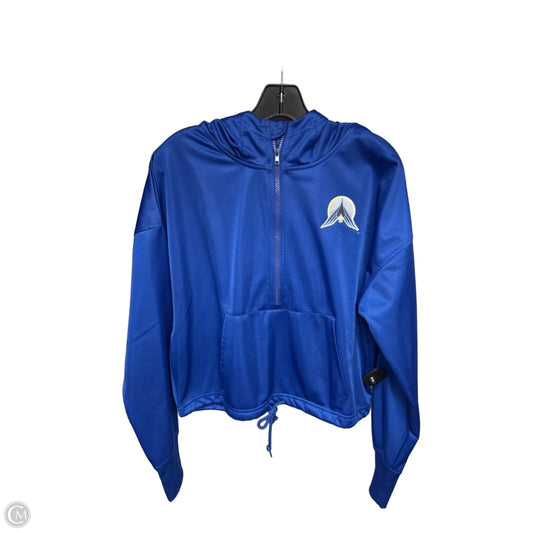 Athletic Top Long Sleeve Hoodie By New Era In Blue, Size: M