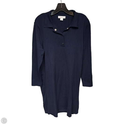 Dress Sweater By Liz Claiborne In Navy, Size: Xl