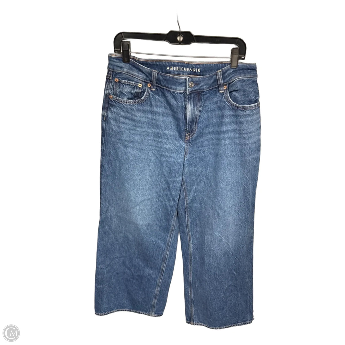 Jeans Wide Leg By American Eagle In Blue Denim, Size: 10