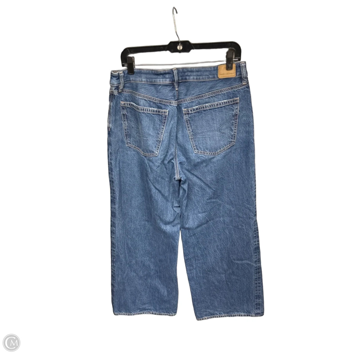 Jeans Wide Leg By American Eagle In Blue Denim, Size: 10